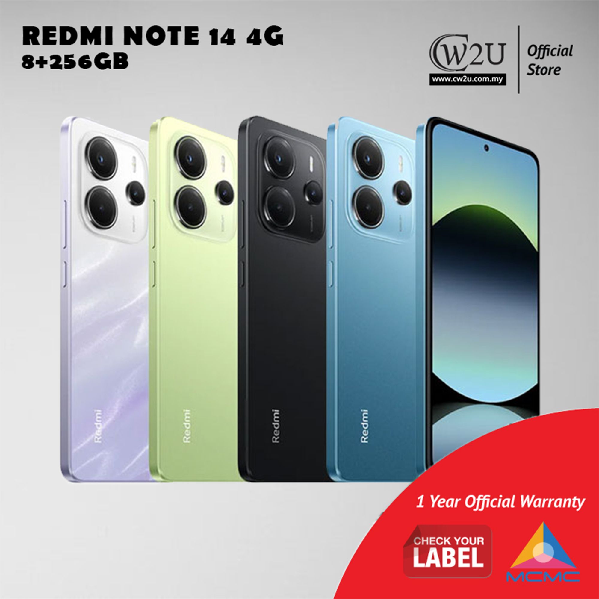 Redmi Note 14 4G | 8GB RAM+256GB ROM | 1 Year Warranty By Redmi Malaysia