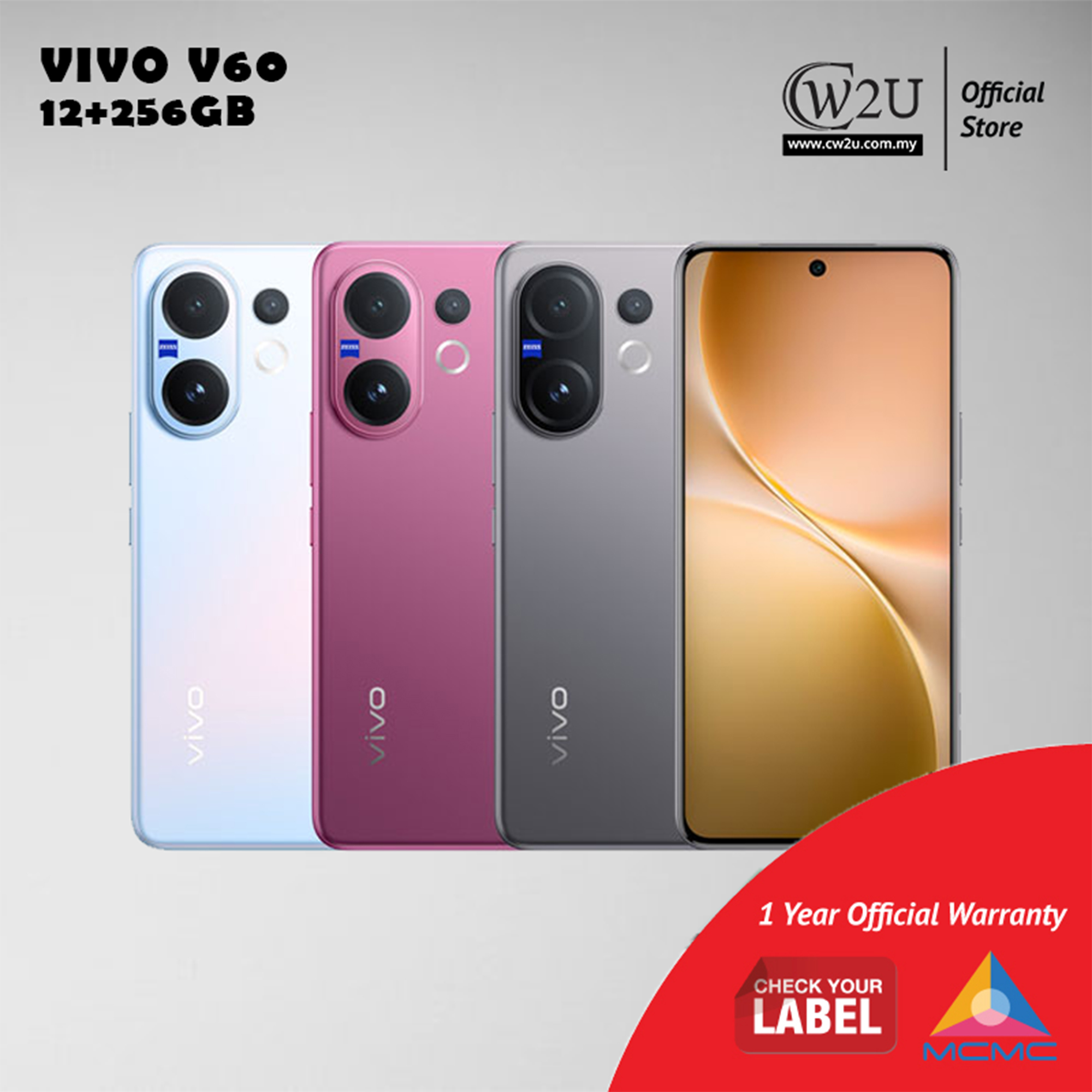 Vivo V60 | 12GB RAM+256GB ROM | 512GB | 1 Year Warranty By Vivo Malaysia