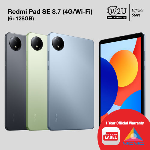 [New Set] Redmi Pad SE 8.7 (4G/Wi-Fi) | 6+128GB | 1 Year Warranty By Xiaomi Malaysia