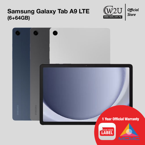 [New Set] Samsung Galaxy Tab A9 LTE | 4+64GB | 1 Year Warranty By Samsung Malaysia